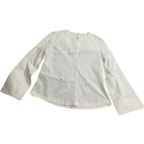 BLDWN Kai Long Sleeve 100% Cotton Blouse Top Women Medium 26W0121002 Optic White - Picture 1 of 8